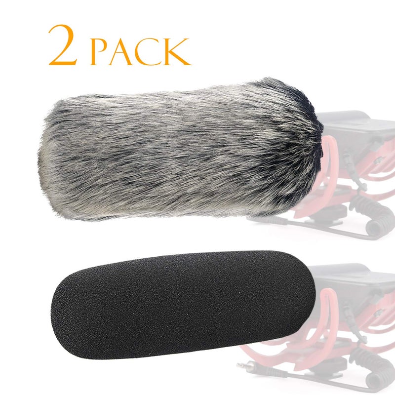 SUNMON Windscreen Muff and Foam for Rode VideoMic, NTG2, NTG1 and WSVM Microphone, Indoor Outdoor Microphone Windshield (2 PACK) - Image 2